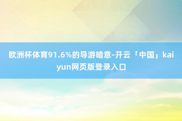 欧洲杯体育91.6%的导游暗意-开云「中国」kaiyun网页版登录入口