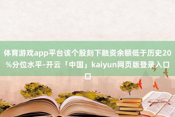 体育游戏app平台该个股刻下融资余额低于历史20%分位水平-开云「中国」kaiyun网页版登录入口