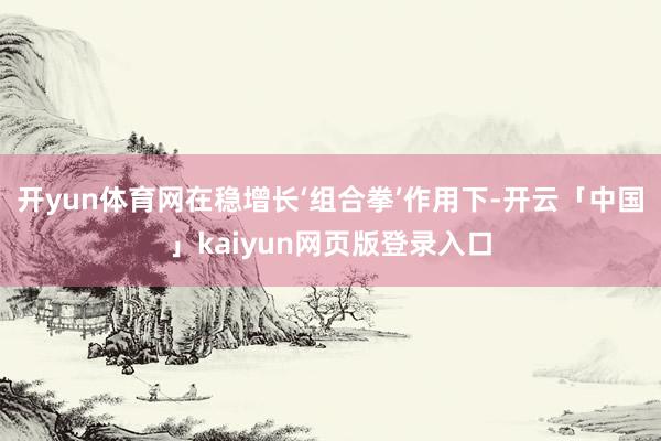 开yun体育网在稳增长‘组合拳’作用下-开云「中国」kaiyun网页版登录入口