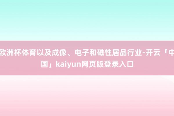 欧洲杯体育以及成像、电子和磁性居品行业-开云「中国」kaiyun网页版登录入口
