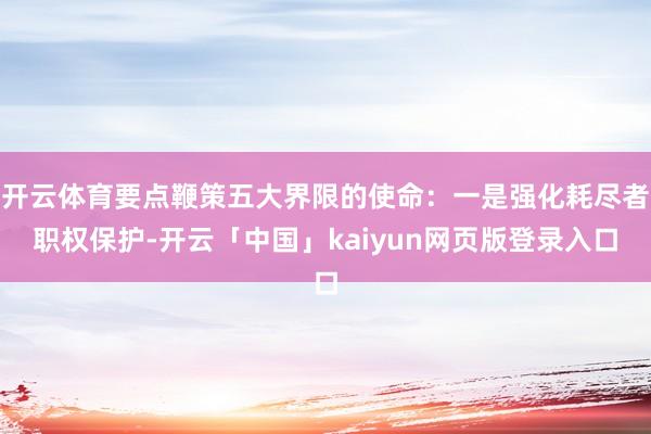 开云体育要点鞭策五大界限的使命：一是强化耗尽者职权保护-开云「中国」kaiyun网页版登录入口