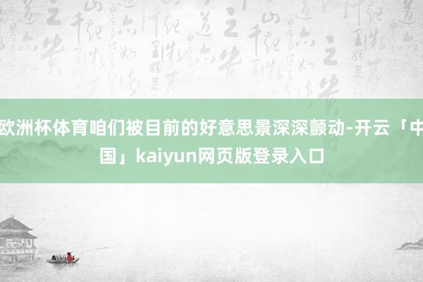 欧洲杯体育咱们被目前的好意思景深深颤动-开云「中国」kaiyun网页版登录入口