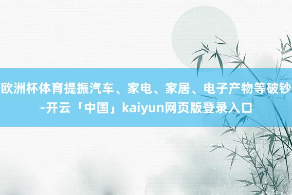 欧洲杯体育提振汽车、家电、家居、电子产物等破钞-开云「中国」kaiyun网页版登录入口