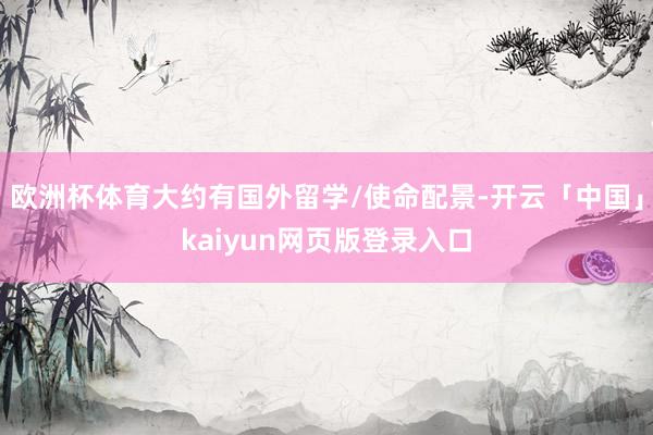 欧洲杯体育大约有国外留学/使命配景-开云「中国」kaiyun网页版登录入口