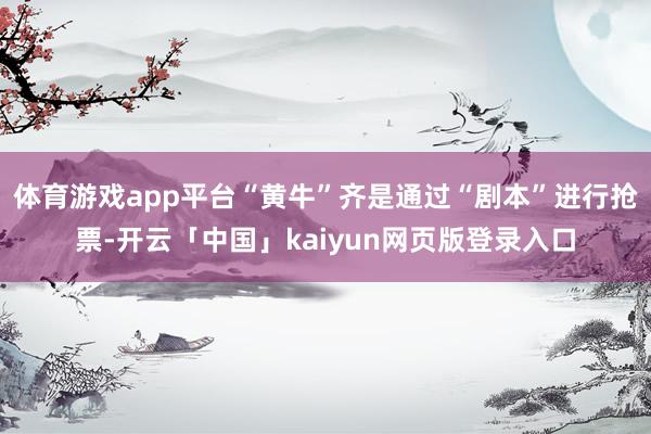 体育游戏app平台“黄牛”齐是通过“剧本”进行抢票-开云「中国」kaiyun网页版登录入口