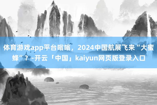 体育游戏app平台嗡嗡，2024中国航展飞来“大蜜蜂”？-开云「中国」kaiyun网页版登录入口