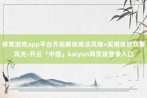 体育游戏app平台齐能解锁南法风情+实用体验双重风光-开云「中国」kaiyun网页版登录入口