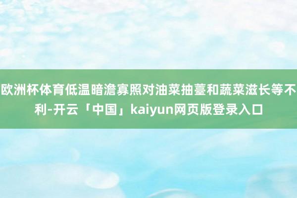 欧洲杯体育低温暗澹寡照对油菜抽薹和蔬菜滋长等不利-开云「中国」kaiyun网页版登录入口