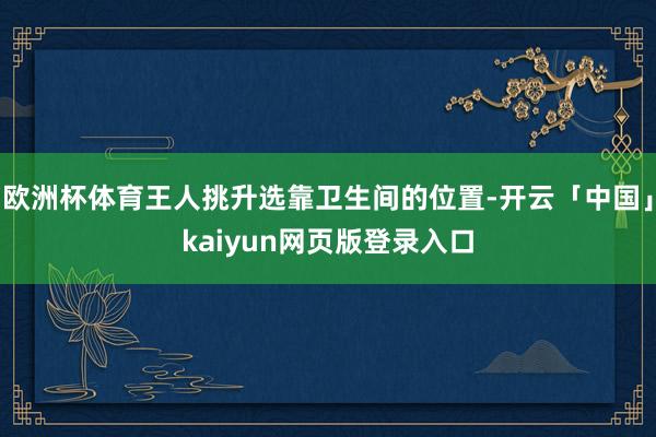 欧洲杯体育王人挑升选靠卫生间的位置-开云「中国」kaiyun网页版登录入口