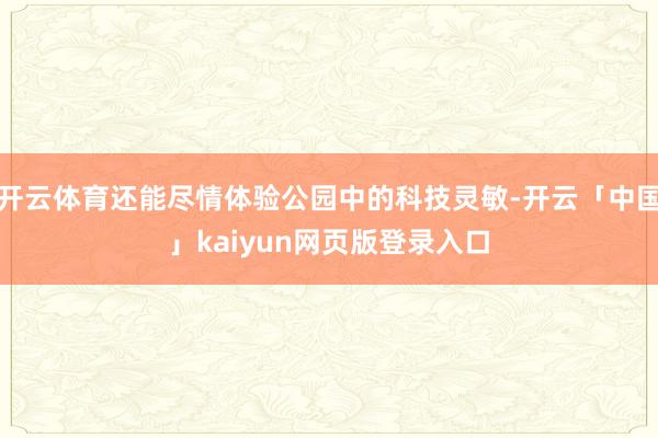开云体育还能尽情体验公园中的科技灵敏-开云「中国」kaiyun网页版登录入口