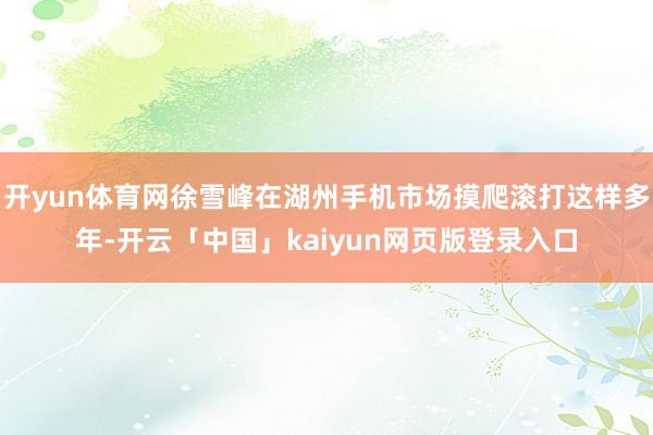 开yun体育网徐雪峰在湖州手机市场摸爬滚打这样多年-开云「中国」kaiyun网页版登录入口