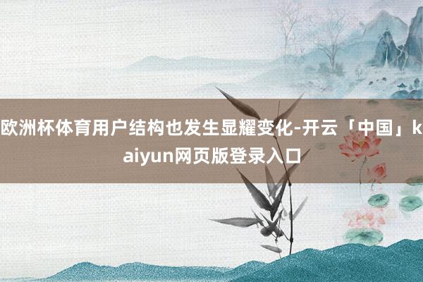 欧洲杯体育用户结构也发生显耀变化-开云「中国」kaiyun网页版登录入口