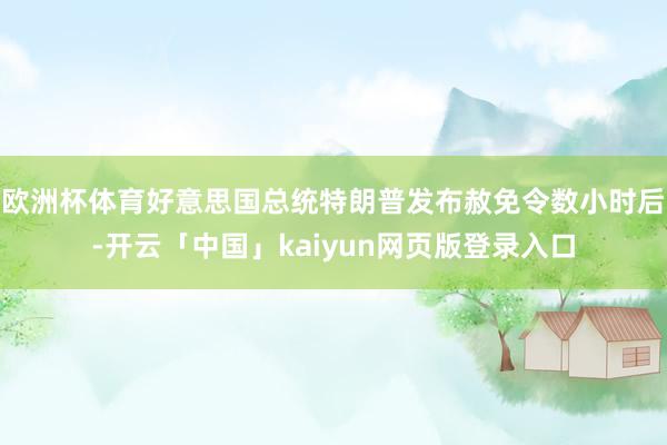 欧洲杯体育好意思国总统特朗普发布赦免令数小时后-开云「中国」kaiyun网页版登录入口