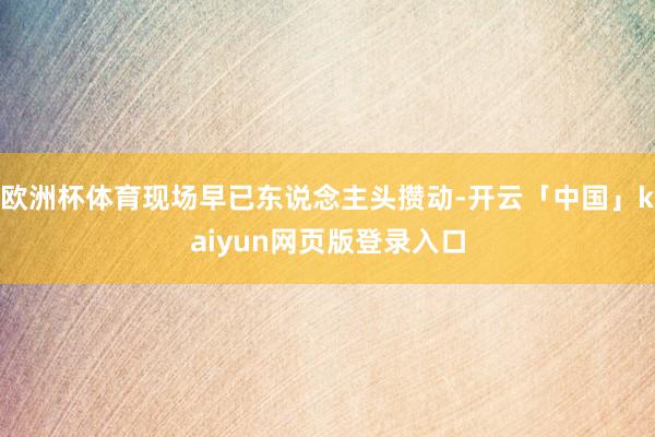 欧洲杯体育现场早已东说念主头攒动-开云「中国」kaiyun网页版登录入口